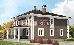 185-002-П Проект двухэтажного дома, простой загородный дом из твинблока Инта, House Expert