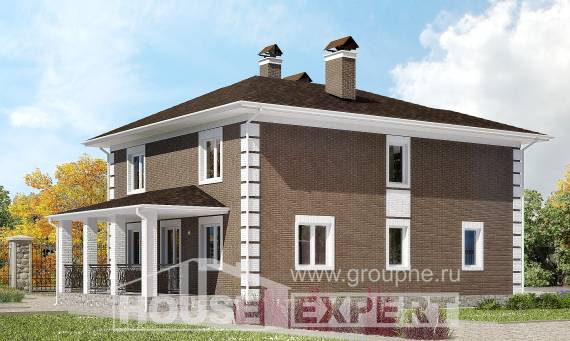 185-002-П Проект двухэтажного дома, простой загородный дом из твинблока Инта, House Expert