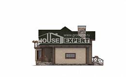 180-010-П Проект двухэтажного дома мансардой и гаражом, средний коттедж из поризованных блоков Инта, House Expert