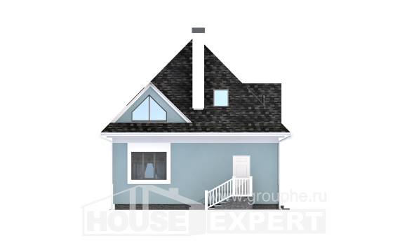 110-001-Л Проект двухэтажного дома мансардой, бюджетный домик из пеноблока Сыктывкар, House Expert