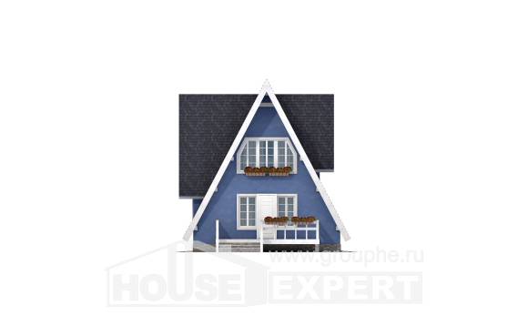 100-002-П Проект двухэтажного дома с мансардным этажом, простой домик из дерева Усинск, House Expert