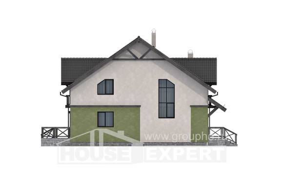 120-003-П Проект двухэтажного дома с мансардным этажом, красивый коттедж из бризолита Сыктывкар, House Expert