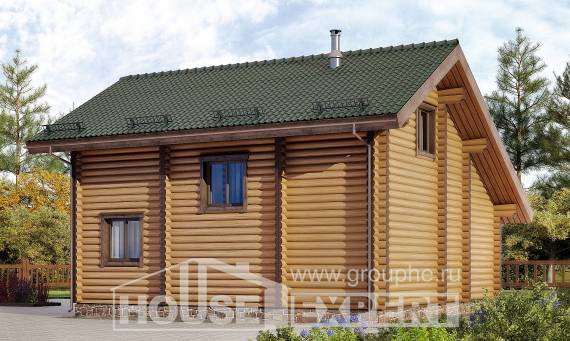 110-005-П Проект двухэтажного дома мансардой, экономичный домик из дерева Ухта, House Expert