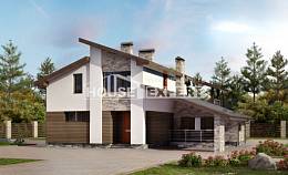 200-010-П Проект двухэтажного дома с мансардой и гаражом, средний коттедж из блока Воркута, House Expert