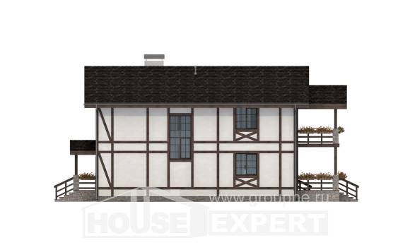 250-002-Л Проект двухэтажного дома мансардой и гаражом, средний загородный дом из кирпича Печора, House Expert