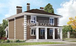 185-002-П Проект двухэтажного дома, доступный дом из газобетона Воркута, House Expert
