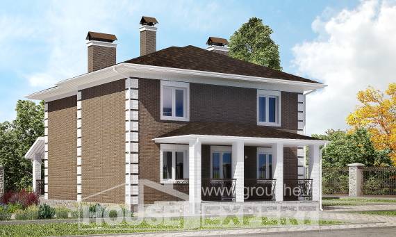 185-002-П Проект двухэтажного дома, доступный дом из газобетона Воркута, House Expert