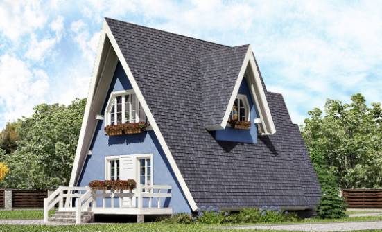 100-002-П Проект двухэтажного дома мансардой, недорогой коттедж из дерева Сосногорск | Проекты домов от House Expert
