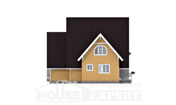 155-008-П Проект двухэтажного дома мансардный этаж, небольшой дом из бревен Емва, House Expert