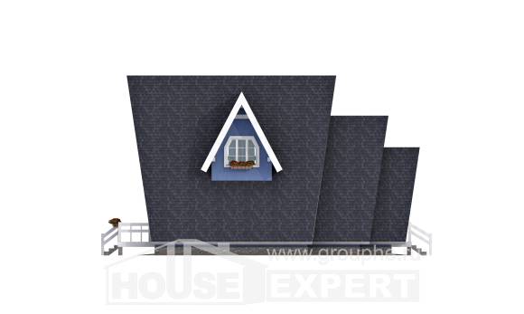 100-002-П Проект двухэтажного дома с мансардным этажом, небольшой дом из дерева Усинск, House Expert
