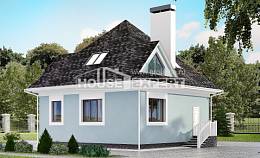110-001-Л Проект двухэтажного дома мансардой, скромный коттедж из бризолита Воркута, House Expert