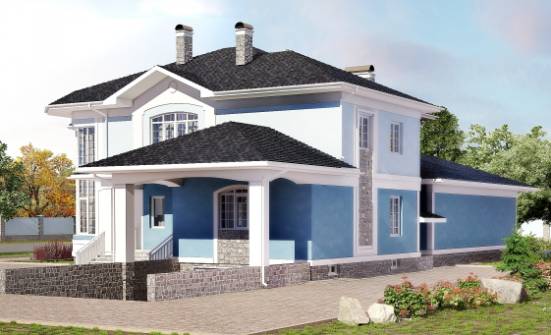 620-001-П Проект трехэтажного дома, гараж, красивый домик из твинблока Сосногорск | Проекты домов от House Expert