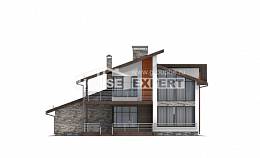 200-010-П Проект двухэтажного дома с мансардой, гараж, простой коттедж из твинблока Печора, House Expert