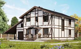 250-002-Л Проект двухэтажного дома мансардой, гараж, современный загородный дом из кирпича Сосногорск, House Expert