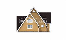 155-008-П Проект двухэтажного дома с мансардным этажом, компактный домик из бревен Воркута, House Expert