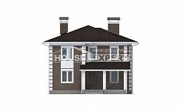 185-002-П Проект двухэтажного дома, современный домик из теплоблока Сосногорск, House Expert