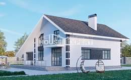 190-008-П Проект двухэтажного дома мансардой и гаражом, классический коттедж из твинблока Инта, House Expert