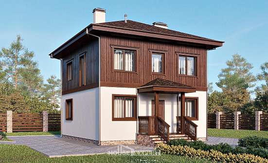 100-006-Л Проект двухэтажного дома, уютный коттедж из газобетона Сосногорск | Проекты домов от House Expert