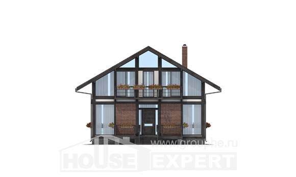 170-007-П Проект двухэтажного дома с мансардным этажом, красивый коттедж из дерева Ухта, House Expert