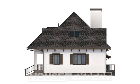 110-002-Л Проект двухэтажного дома мансардой, гараж, простой домик из блока Усинск, House Expert