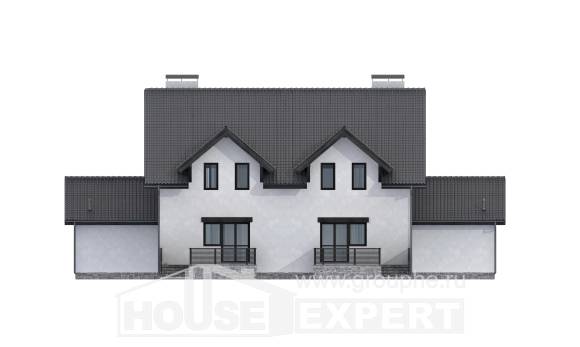 290-003-П Проект двухэтажного дома с мансардным этажом, классический загородный дом из пеноблока Сосногорск, House Expert