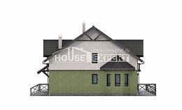 120-003-П Проект двухэтажного дома мансардой, классический коттедж из газобетона Инта, House Expert