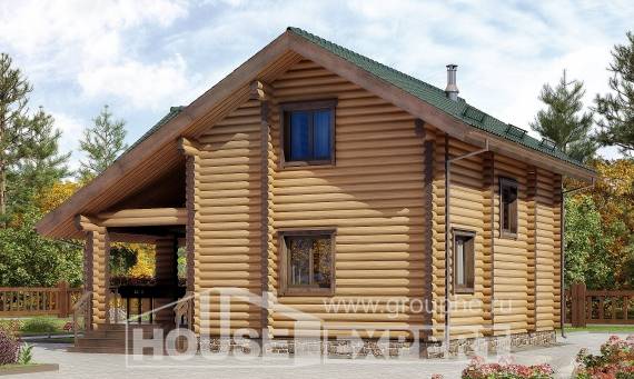 110-005-П Проект двухэтажного дома с мансардой, уютный загородный дом из дерева Сыктывкар, House Expert