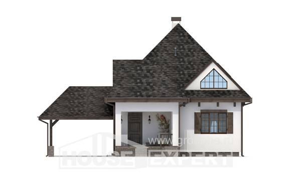 110-002-Л Проект двухэтажного дома мансардный этаж, гараж, бюджетный загородный дом из твинблока Усинск, House Expert
