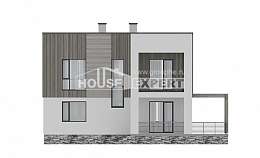 150-017-П Проект двухэтажного дома, бюджетный загородный дом из твинблока Воркута, House Expert