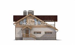 165-002-П Проект двухэтажного дома с мансардой и гаражом, недорогой коттедж из керамзитобетонных блоков Ухта, House Expert