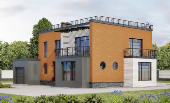 260-002-Л Проект двухэтажного дома и гаражом, огромный загородный дом из керамзитобетонных блоков Сыктывкар | Проекты домов от House Expert
