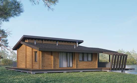 100-007-П Проект бани из дерева Воркута | Проекты домов от House Expert