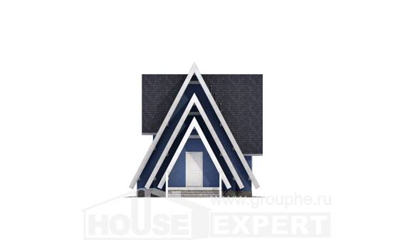 100-002-П Проект двухэтажного дома с мансардой, красивый коттедж из бревен Печора, House Expert