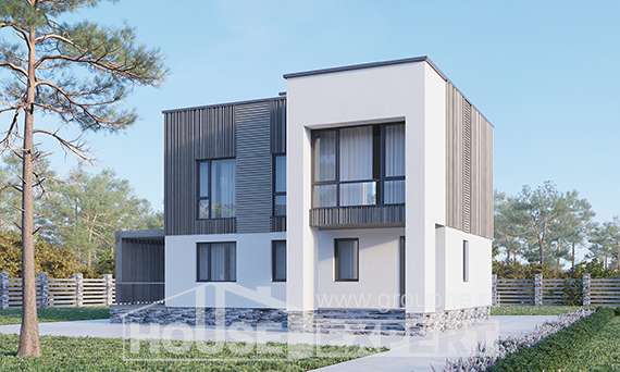 150-017-П Проект двухэтажного дома, современный дом из газосиликатных блоков Сыктывкар, House Expert