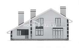 190-008-П Проект двухэтажного дома мансардой, гараж, просторный коттедж из поризованных блоков Ухта, House Expert