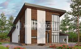 230-001-П Проект двухэтажного дома с мансардным этажом, уютный домик из кирпича Сосногорск, House Expert
